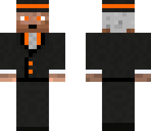 black and orange suit