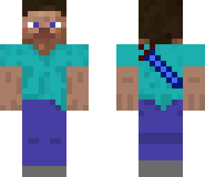 steve with blue sword