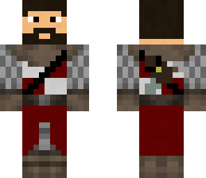 sir william\'s knight with sword and pack