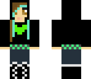 green heart l black hoodie