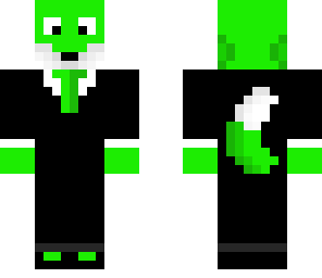 green fox in a suit
