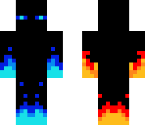 enderman on blue and red fire