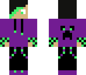cute purple green emo boy