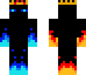 enderman on blue and red fire king