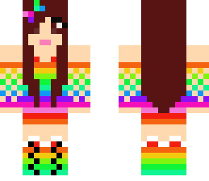rainbow girl with brown hair
