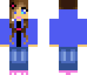 blue hoodie girl