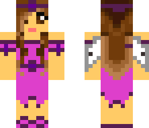 purple angle with white wings