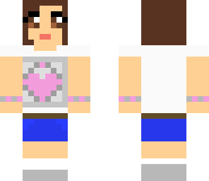 girl in companion cube shirt