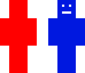blue and red