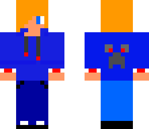 blonde with blue jacket