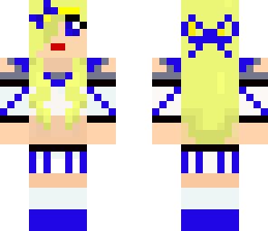 blue and white cheerleader