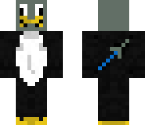 penguin with helm and diamond sword
