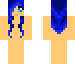 blue hair girl template
