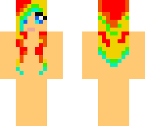 rainbow hair girl template