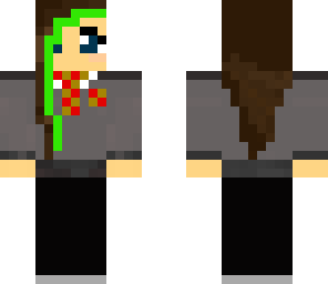 gryffindor girl with green highlight