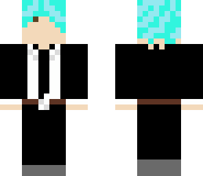 blue haired guy in suit