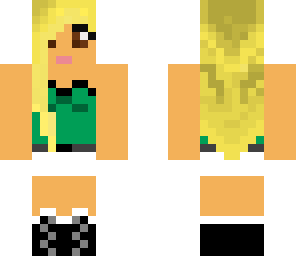 blonde with green top