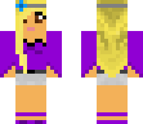 blonde with purple top