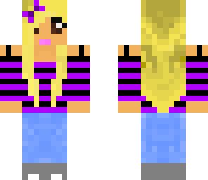 blonde with purple black top