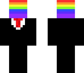 rainbow head with suit