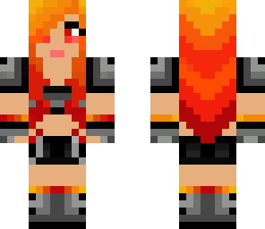 girl warrior with fire hair