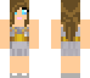 brown hair metalic dress