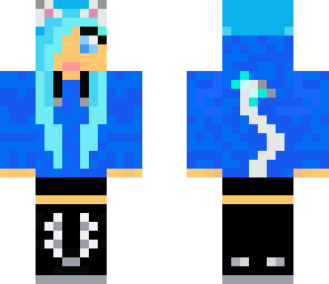 cat girl with blue hair