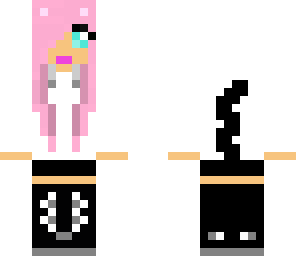 cat skin with pink hair
