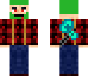 evil lumberjack with green hair 2