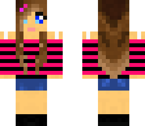 pink and black striped girl