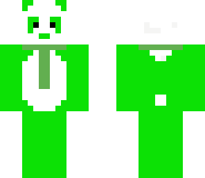 green panda with tie