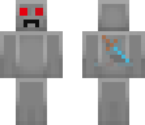 steve and a  creeper combined to a robotic form