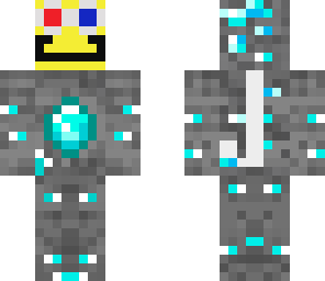 wierd smiley guy with glasses and diamond ore suit