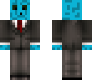 blue slime in suit