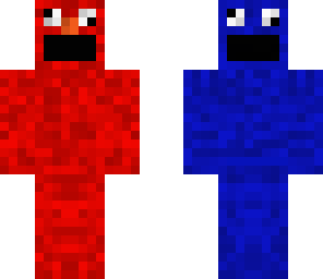 half elmo - half cookie monster