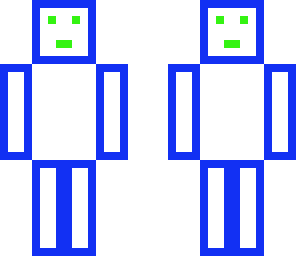 blue glass man