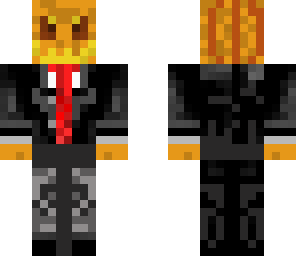 pinefur\'s pumpkin head businesses man