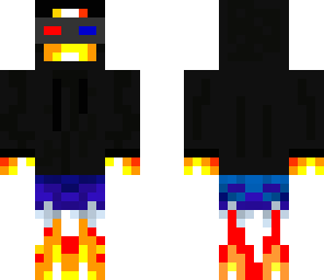 fireman in 3d glasses a black hoodie and shorts