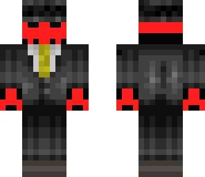skeleton in suit red