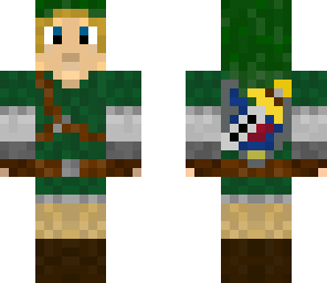 hylian shield and master sword link
