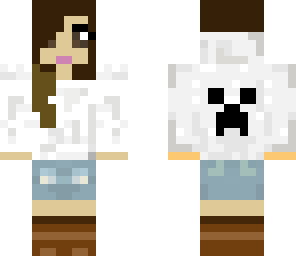 girl with white creeper hoodie