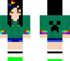 green hoodie girl