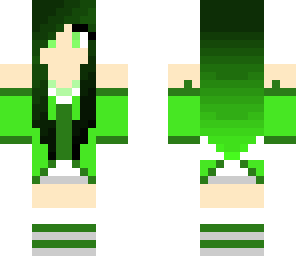 green girl with headphones