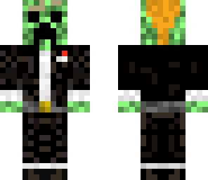 tuxedo creeper with ponytail and raised eyebrow