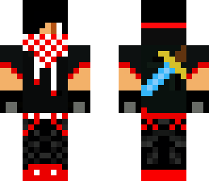 red dj teen with diamond sword
