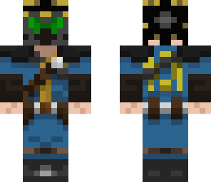 fallout vault armor with gasmask and blond hair