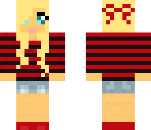 cute blonde with red stripes