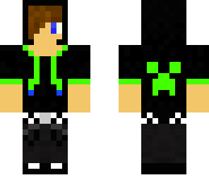 neon teen with hoodie