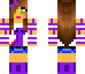 girl with dino shirt in purple