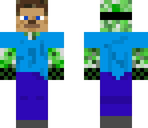 creeper with steve\'s mask